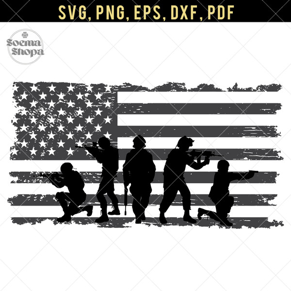 Templ Sv inspis Soldiers American and Distressed US Flag Svg.jpg