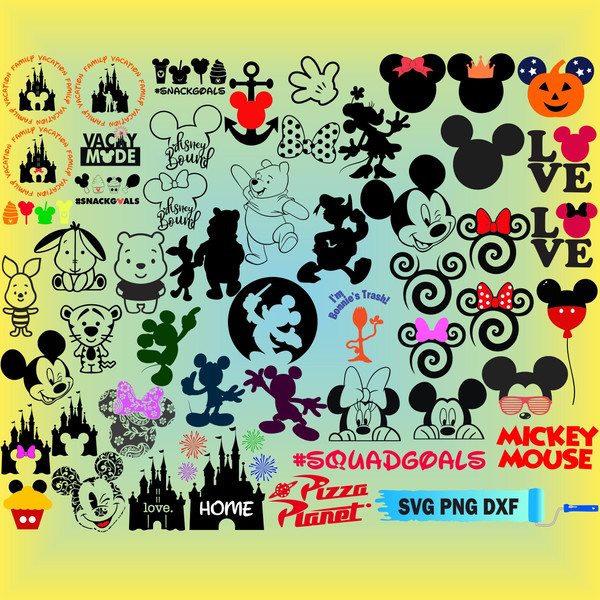 50 Svg Bundle Mickey svg png dxf eps files for Cricut or Sil - Inspire ...