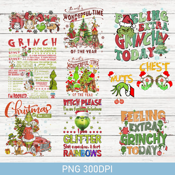 Bundle Grinch Design PNG, Grinch PNG, Grinchmas PNG, Christm - Inspire ...