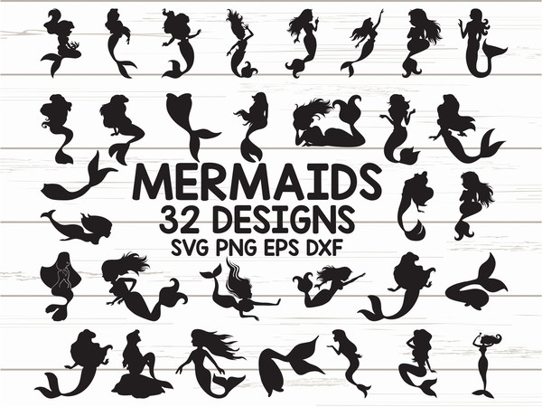 Mermaid SVG  Mermaid Tail SVG  Cut Files  Commercial use  Cricut  Clip art  Sea Creatures SVG.jpg