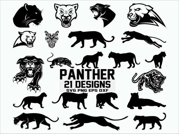 Panther SVG Panther Clipart Cut File Cricut Vector Dxf Png Eps.jpg