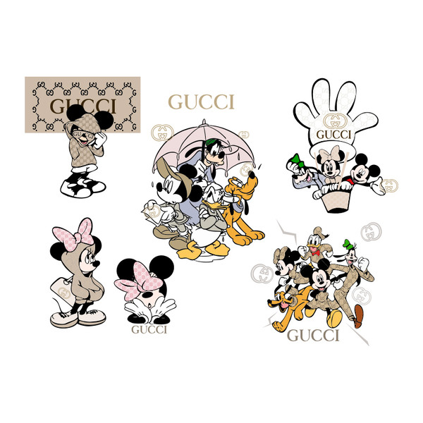 Gucci Disney Bundle Svg, Brand Svg, Mickey Baby Svg, Minnie