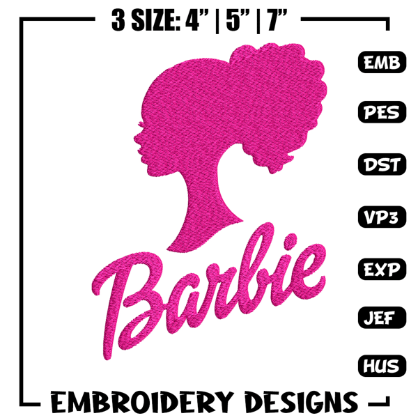 Barbie logo and her Embroidery, Barbie logo Embroidery, logo design, Embroidery File, logo shirt, Digital download..jpg