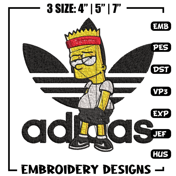 Bart adidas Embroidery Design, Adidas Embroidery, Embroidery File, Brand Embroidery, Logo shirt, Digital download.jpg