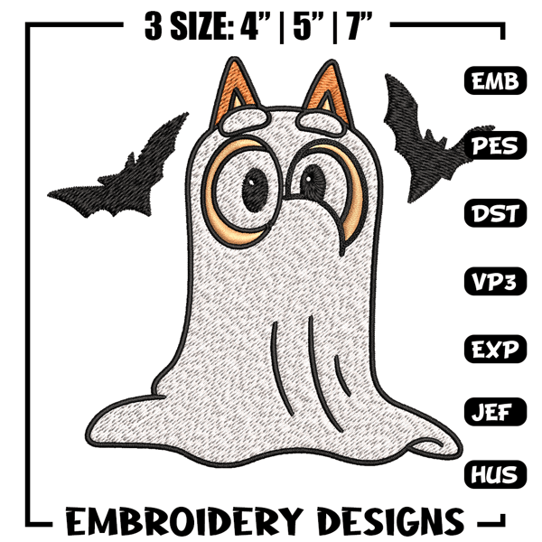 Bingo Ghost Halloween Embroidery design, Halloween Embroidery, cartoon design, Embroidery File, Digital download..jpg