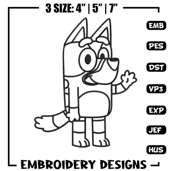 Bluey Coloring Pages Embroidery, Bluey Embroidery, Embroidery File, cartoon design, logo shirt, Digital download..jpg