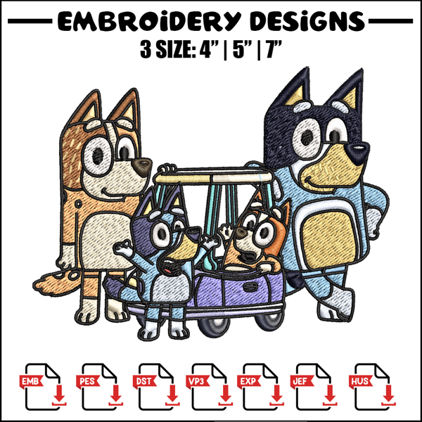 Bluey family embroidery design, Bluey Embroidery, Embroidery File, cartoon design, cartoon shirt, Digital download..jpg