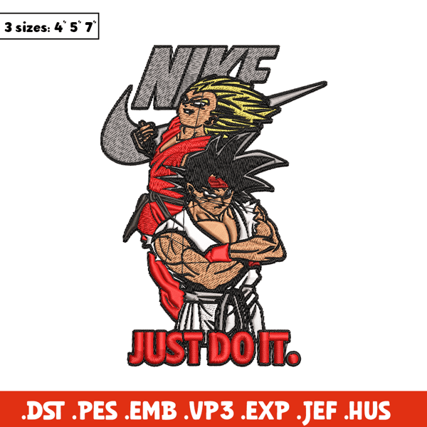 Goku and Vegeta Nike Embroidery design, Dragon ball Embroidery, Nike design, Embroidery file, Instant download..jpg