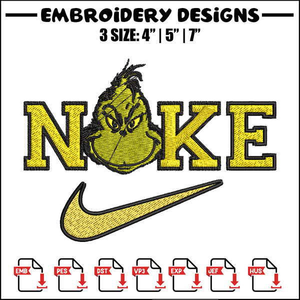 Grinch x nike Embroidery Design, Nike Embroidery, Brand Embroidery, Embroidery File, Logo shirt, Digital download.jpg