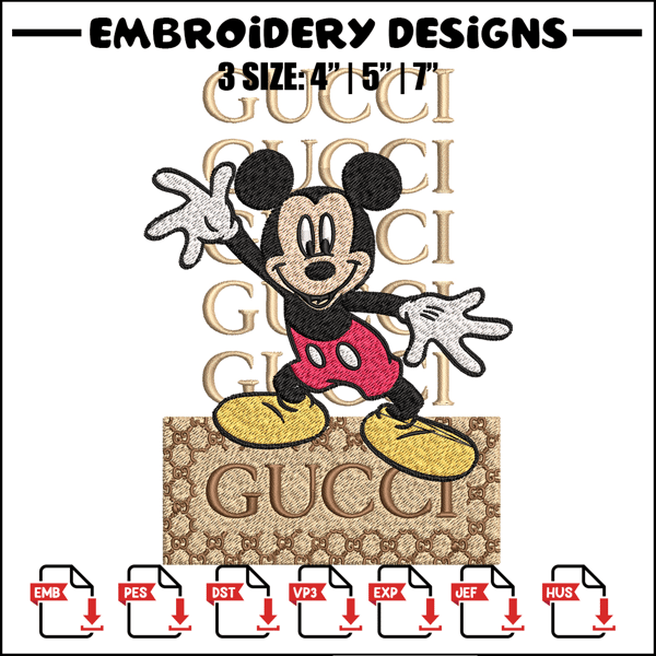 Gucci Mickey Mouse Embroidery design, Gucci Embroidery, Disney design, Embroidery File, cartoon shirt, Digital download..jpg