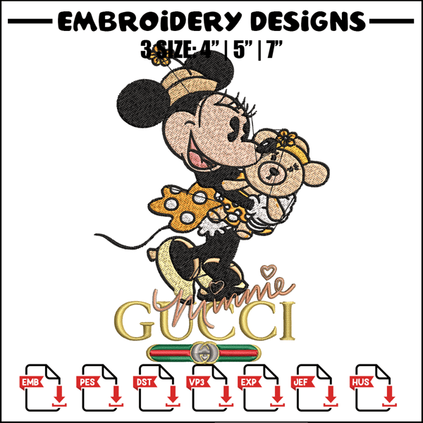 Gucci Minnie mouse Embroidery design, Gucci Embroidery, Disney design, Embroidery File, cartoon shirt, Digital download..jpg