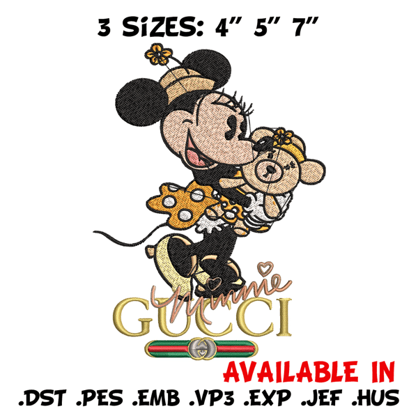 Gucci Minnie mouse Embroidery design, Gucci Embroidery, Disney design, Embroidery File, cartoon shirt, Digital download..jpg