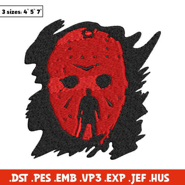 Jason Voorhees Embroidery design, Horror Embroidery, horror design, Embroidery File, logo shirt, Digital download..jpg