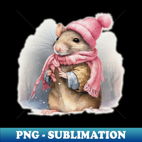 ZA-20231117-936_Adorable cute Mouse wearing a pink hat and scar 9869.jpg