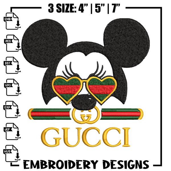 Mickey head gucci Embroidery Design, Gucci Embroidery, Brand Embroidery, Logo shirt, Embroidery File, Digital download.jpg