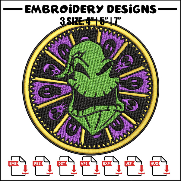 Oogie Boogie Logo Embroidery design, Oogie Boogie Logo Embroidery, halloween design, Embroidery File, Digital download..jpg