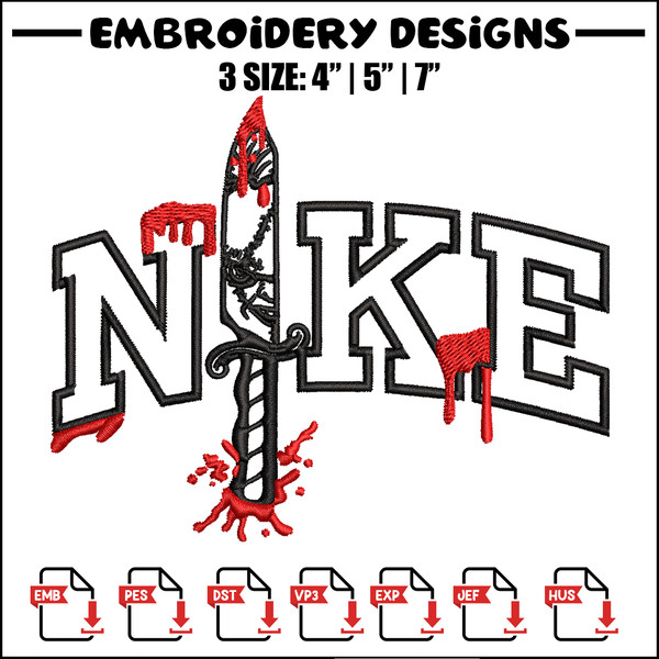 Penniwise Knife Nike Embroidery design, logo Embroidery, Nike design, Embroidery File, logo shirt, Digital download..jpg