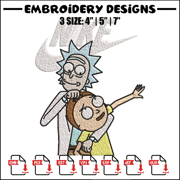 Rick and Morty Just Rick It Embroidery design, Cartoon Embroidery, Logo Nike design, Embroidery file, Instant download..jpg