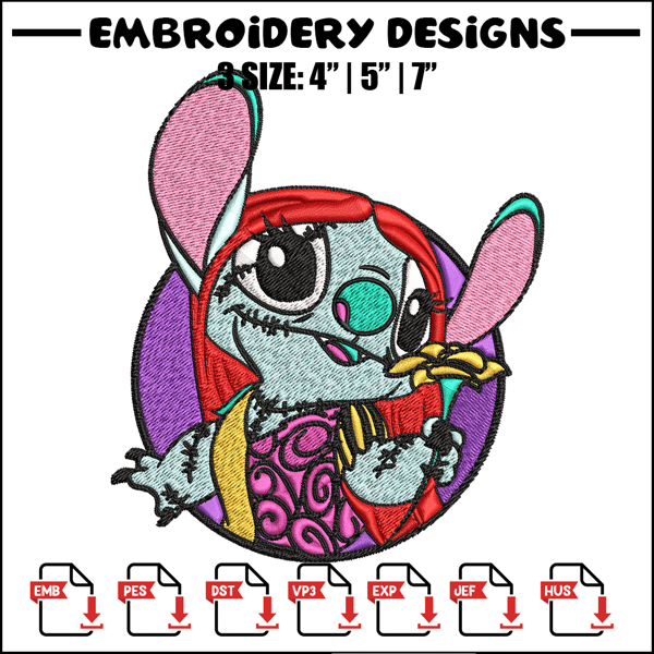 Sally Stitch Embroidery, Sally Stitch halloween Embroidery, cartoon design, Embroidery File, Digital download..jpg