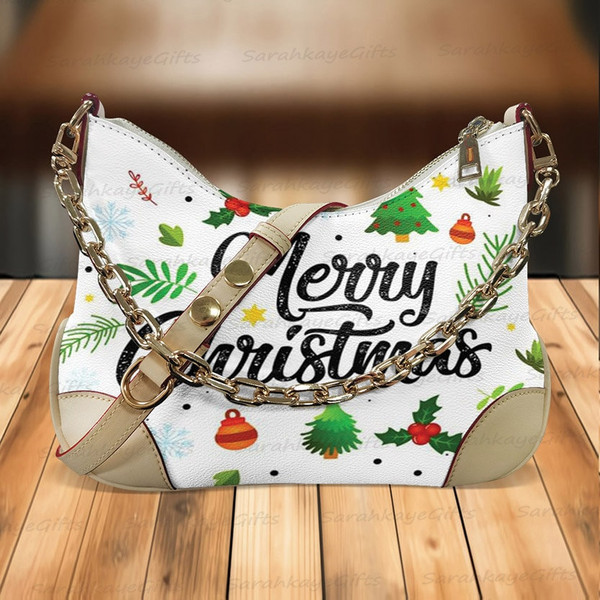 Christmas Leather Crossbody Bag, Christmas Messenger Bag, Crossbody Purse, Small Crossbody Bag, Vintage Crossbody Bag, Shoulder handbag.jpg