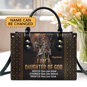Custom Name I Am A Daughter Of God Leather Bag hand bag,Custom Jesus Woman Handbag,Jesus Lover's Handbag,Custom Leather Bag,God Handbag.jpg