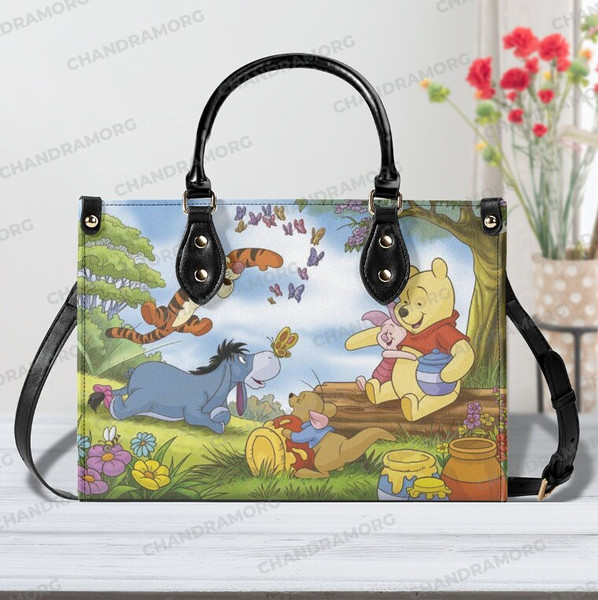 Winnie The Pooh Leather Bag hand bags,Pooh Lovers Handbag,Pooh Woman Purse,Personalized Bag,Custom Leather Bag,Christmas Gifts,Gifts For Her.jpg