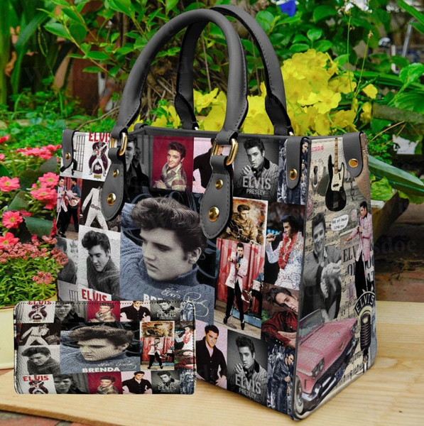 Elvis Presley Leather Bag Handbag,Elvis Presley Women Bags Purses,Elvis Lover's Handbag,Custom Leather Bag,King of Rock and Roll,Vintage Bag.jpg