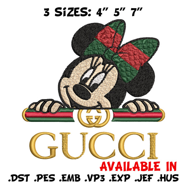 Minnie gucci head Embroidery Design, Gucci Embroidery, Brand Embroidery, Logo shirt, Embroidery File, Digital download.jpg