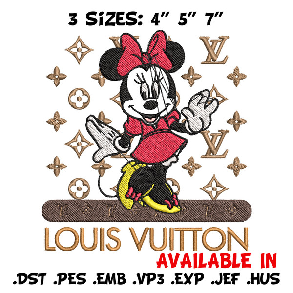 Minnie logo lv Embroidery Design, Lv Embroidery, Embroidery File, Brand Embroidery, Logo shirt, Digital download.jpg