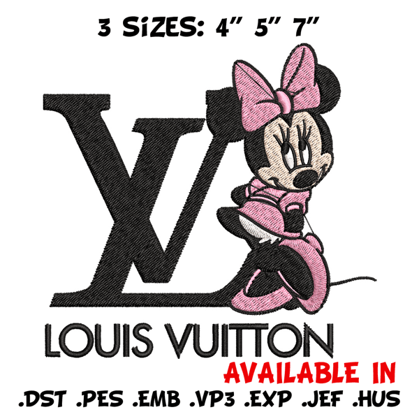 Minnie louis vuitton Embroidery Design, Lv Embroidery, Embroidery File, Disney Embroidery, Logo shirt, Digital download.jpg