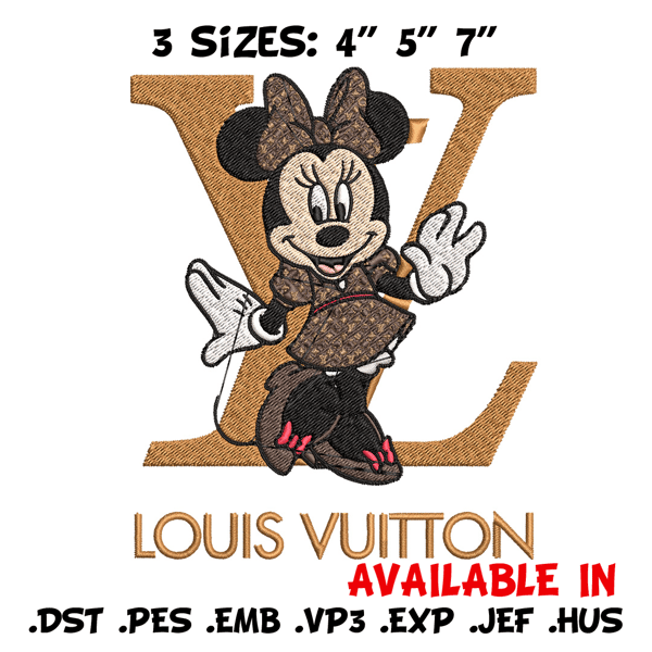 Minnie smile lv Embroidery Design, Lv Embroidery, Embroidery File, Brand Embroidery, Logo shirt, Digital download.jpg