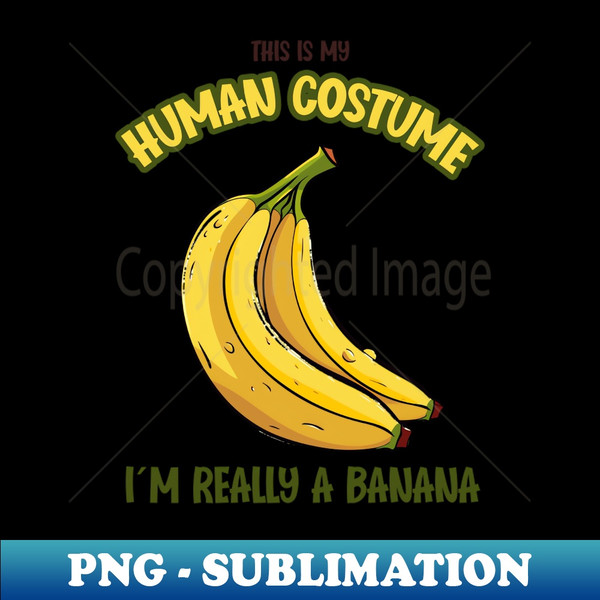 IU-20231119-11232_Cute Funny Banana T-Shirt  This is my Human Costume  Fruit Lovers Gift  vegan Shirt  Lazy Costume  Quirky Tee 2437.jpg