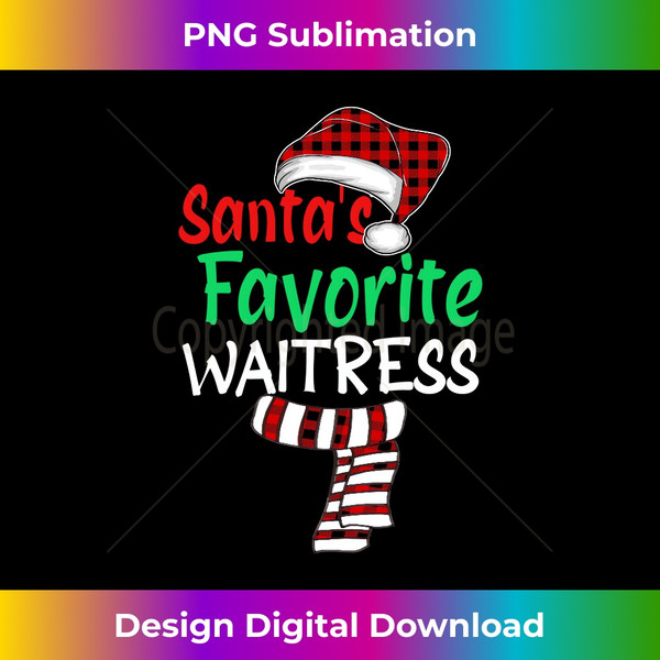 NZ-20231119-7547_Santa's Favorite Waitress Christmas Santa Red Plaid Claus Long Sleeve 3619.jpg