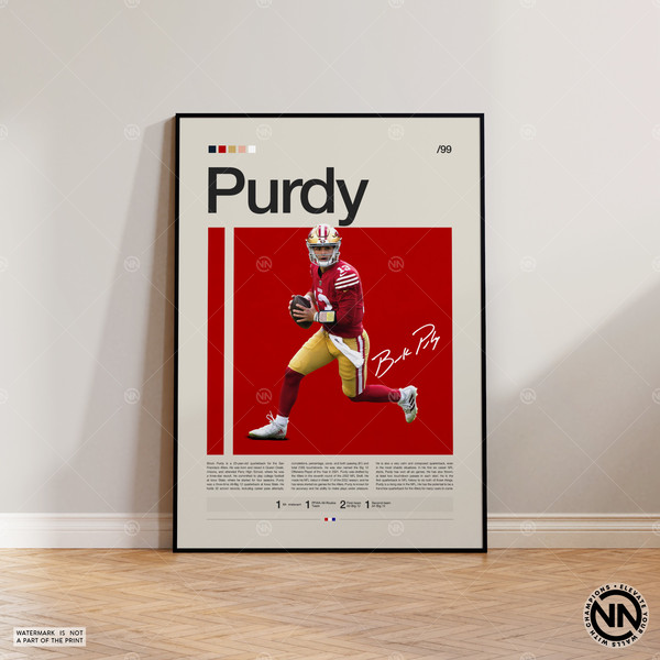 Brock Purdy Poster, San Francisco 49ers Poster, NFL Poster, - Inspire Uplift
