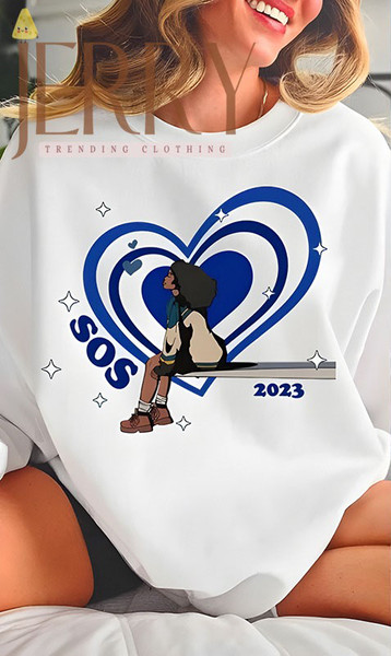 SZA Merchandise - SZA SOS Tour Jersey Midnight Navy White