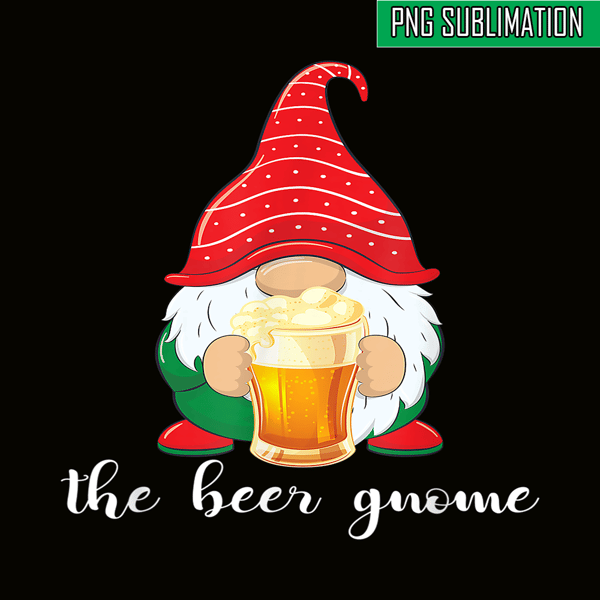 BEER28102315-Christmas Funny Gnome Beer Lovers PNG The Beer Gnome PNG Drunk Gnome PNG.png