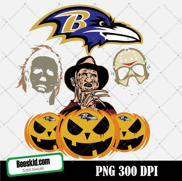 Baltimore Ravens Horror Halloween Png, Clipart Bundle, N F L teams, N FL Png, Football Teams Png-NFL SVG.jpg