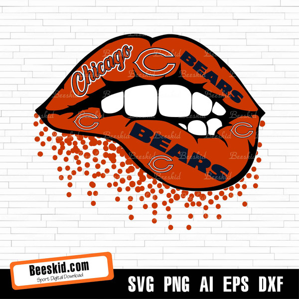 Bears Lips Svg, Bears Svg, Chicago Bears Svg, Bears Clipart, Bears Cricut Svg, Bears Cutting File-NFL SVG.jpg