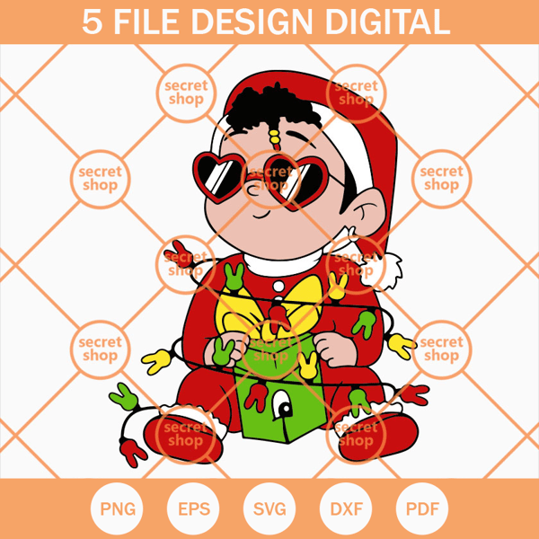 Baby Benito Christmas Light SVG, Santa Baby SVG, Bad Bunny Christmas Ornament SVG - SVG Secret Shop.jpg