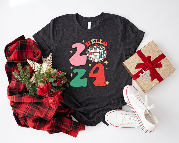 Hello 2024 T-shirt, Happy New Year T-Shirt, Christmas Sweatshirt, Retro New Year TShirt, 2024 T-shirt, Hello 2024 Sweatshirt, New Year Shirt.jpg