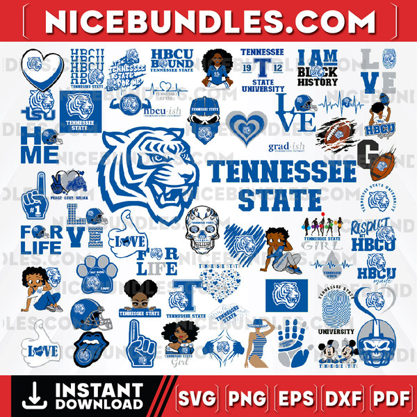 57 Files Tennessee State Team Bundles Svg, Tennessee State Svg,  HBCU Team svg, Mega Bundle, Designs, Cricut, Cutting File, Vector Clipart, Digital Download-spo