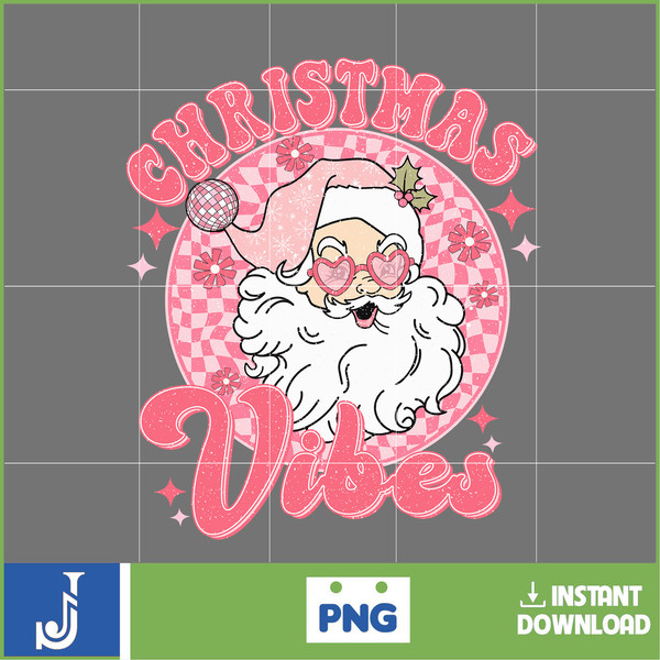 Retro Christmas png, pink Christmas png, pink christmas png, christmas shirt design ,pink santa png (3).jpg