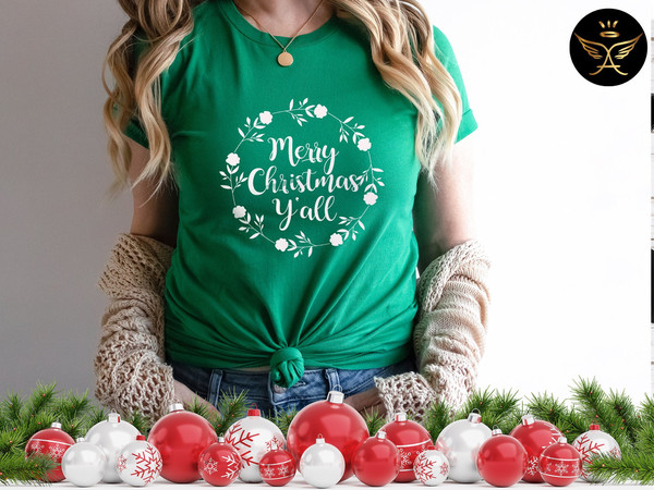 Merry Christmas Yall Shirt, Funny Christmas Shirt, Christmas Shirt, Christmas Gift for her, Christmas Gift, Country Christmas Shirt.jpg