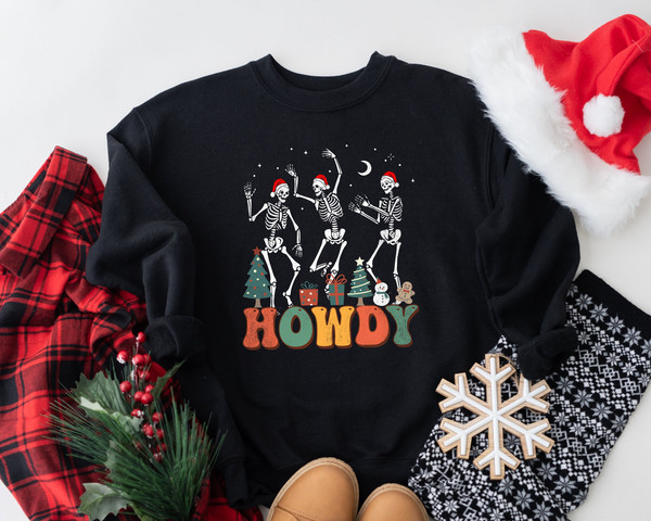 Dancing Skeleton Sweatshirt, Funny Christmas Sweatshirt Women, Christmas Sweater, Holiday Sweatshirt, Skeleton Christmas Shirt, Dead Inside.jpg