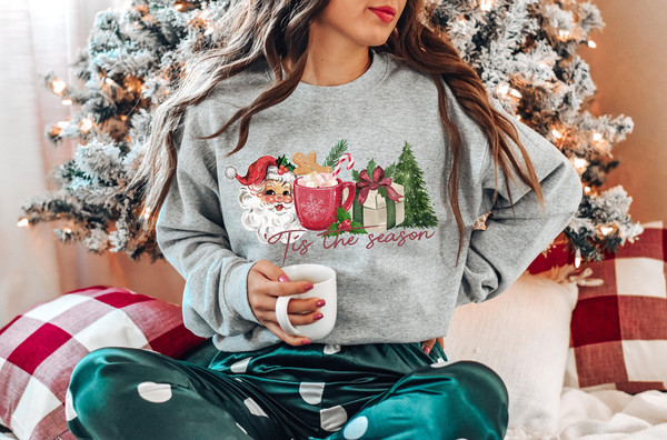 Tis The Season Sweatshirt, Christmas Tis The Season Sweatshirt, Merry Christmas Sweatshirt, Christmas Sweatshirt, Cute Winter Sweatshirt 3.jpg