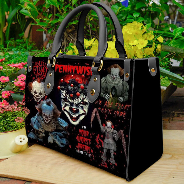 Halloween Leather handBag,Horror Leather Bag,Horror movie bag,Teacher Handbag,Horror Movie Bag,Handmade Bag,Vintage Bag, Personalized Bag 1.jpg