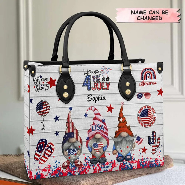 Personalized 4th Of July Leather Bag, Mama handbag, Happy 4th Of July handbag, 4th Of July Bag, Independence Day Fireworks handbag.jpg