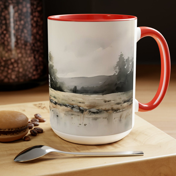 Country Scenery Tea Cup Vintage Landscape Coffee Mug Rustic Countryside Ceramic Mug Retro Countryside Coffee Cup Rural Landscape Tea Mug 5.jpg