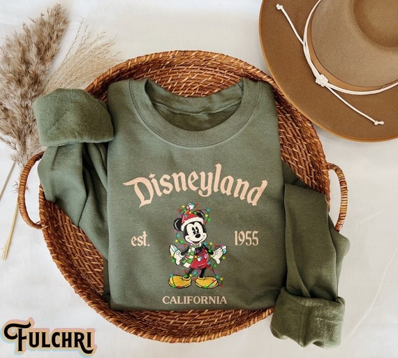 Retro Disneyland Christmas Sweatshirts, Disney Christmas Shirt, Mickey Minnie Christmas Shirt, Disneyland Est 1955 Christmas Sweatshirt.jpg