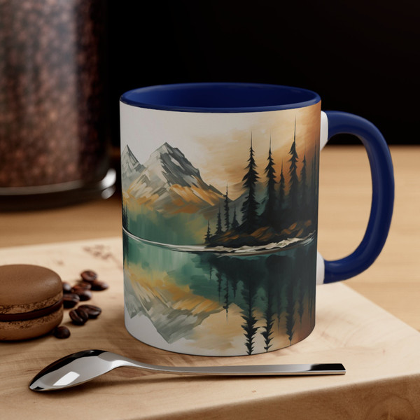 Watercolor Mountain Nature Mug Nature Inspired Mountain Cup Landscape Art Drinkware Mountain Lovers Gift Accent Coffee Mug Nature Scenery 5.jpg